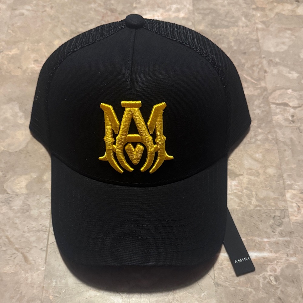 AMIRI Black and Yellow Logo Cap